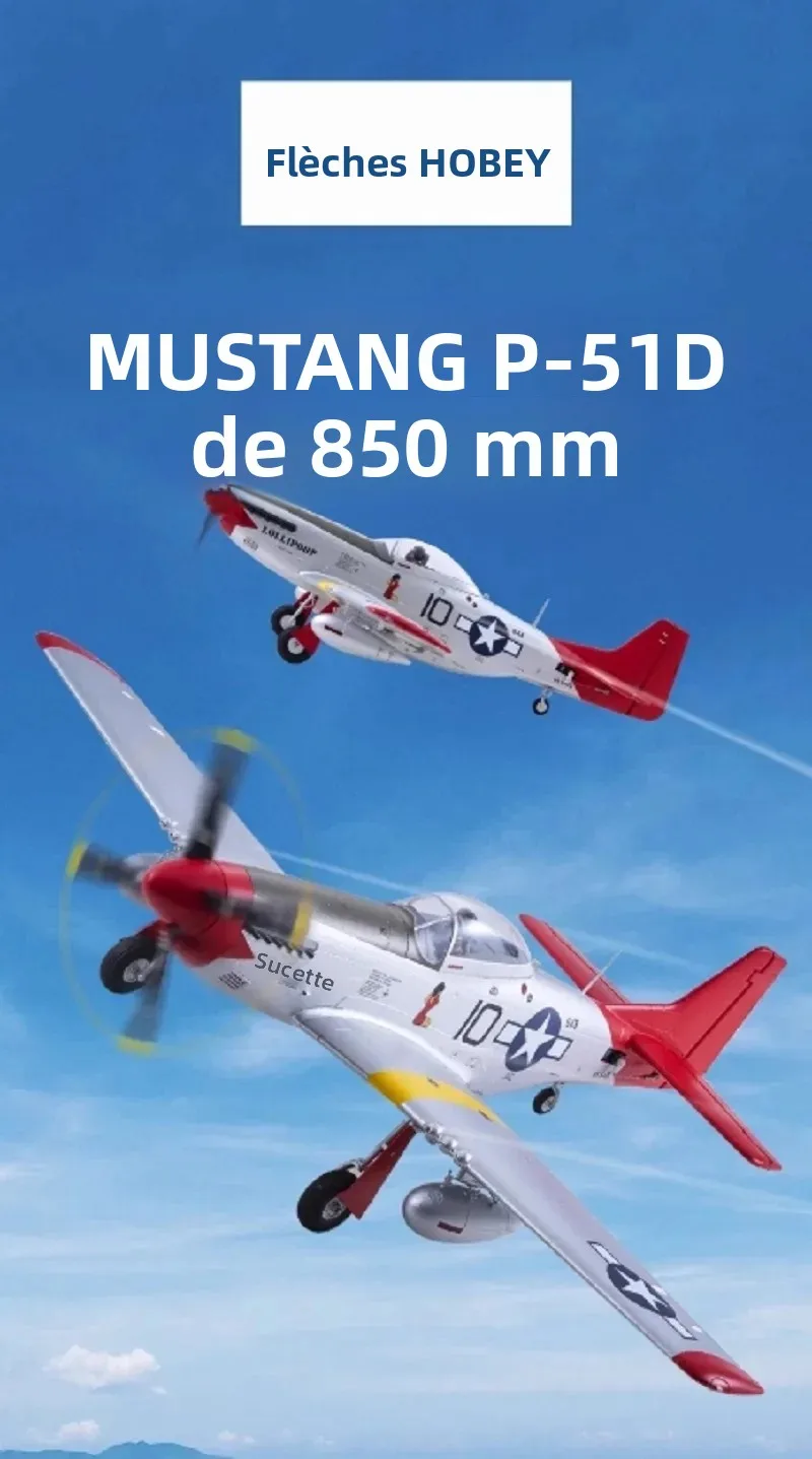 Arrows P-51D Mustang 850mm PNP/RTF - Avión RC Caza