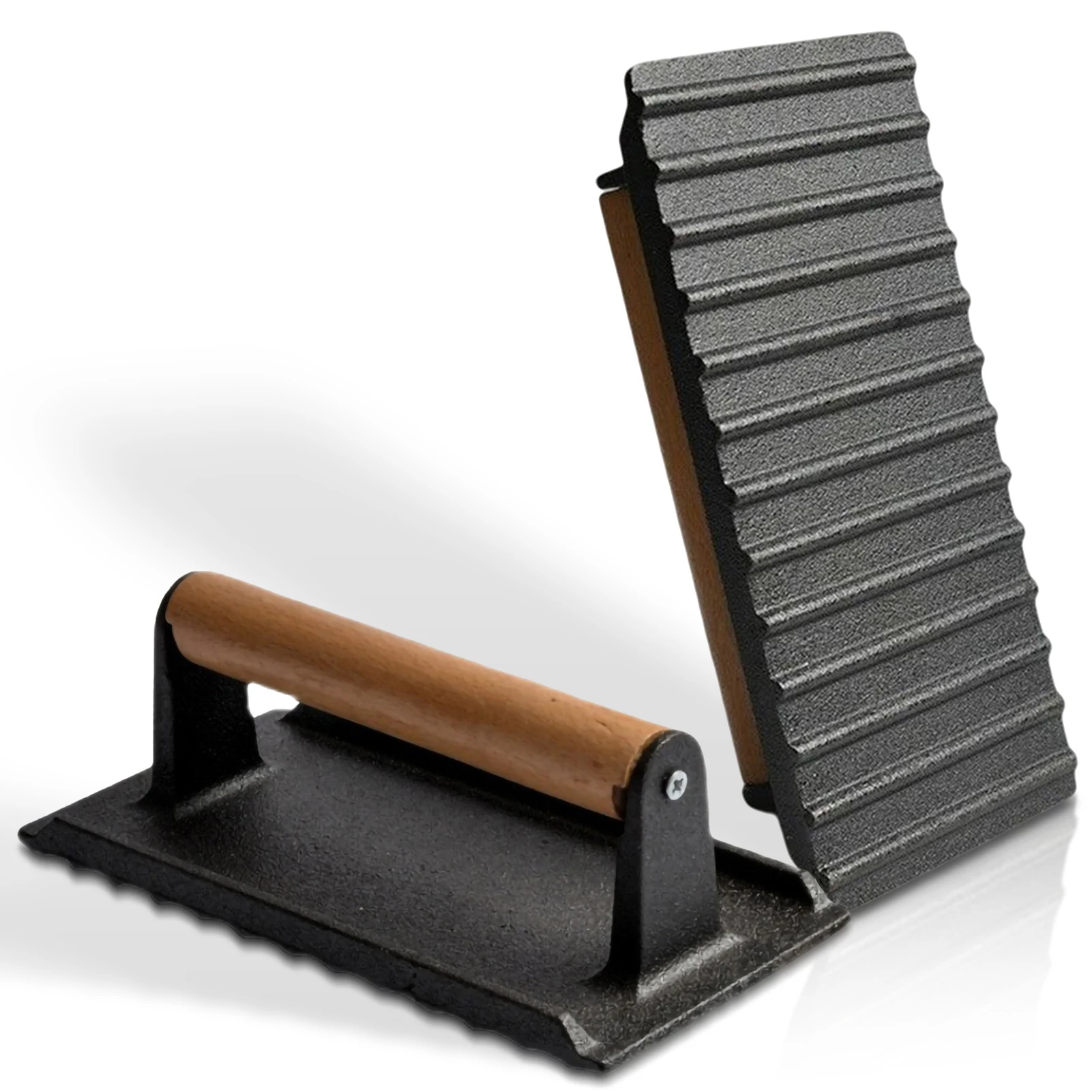 Universal Grill Meat Press Round Rectangular Heavy-Duty Steak Press with Handle Bbq Cooking Tool High Temperature Resistance