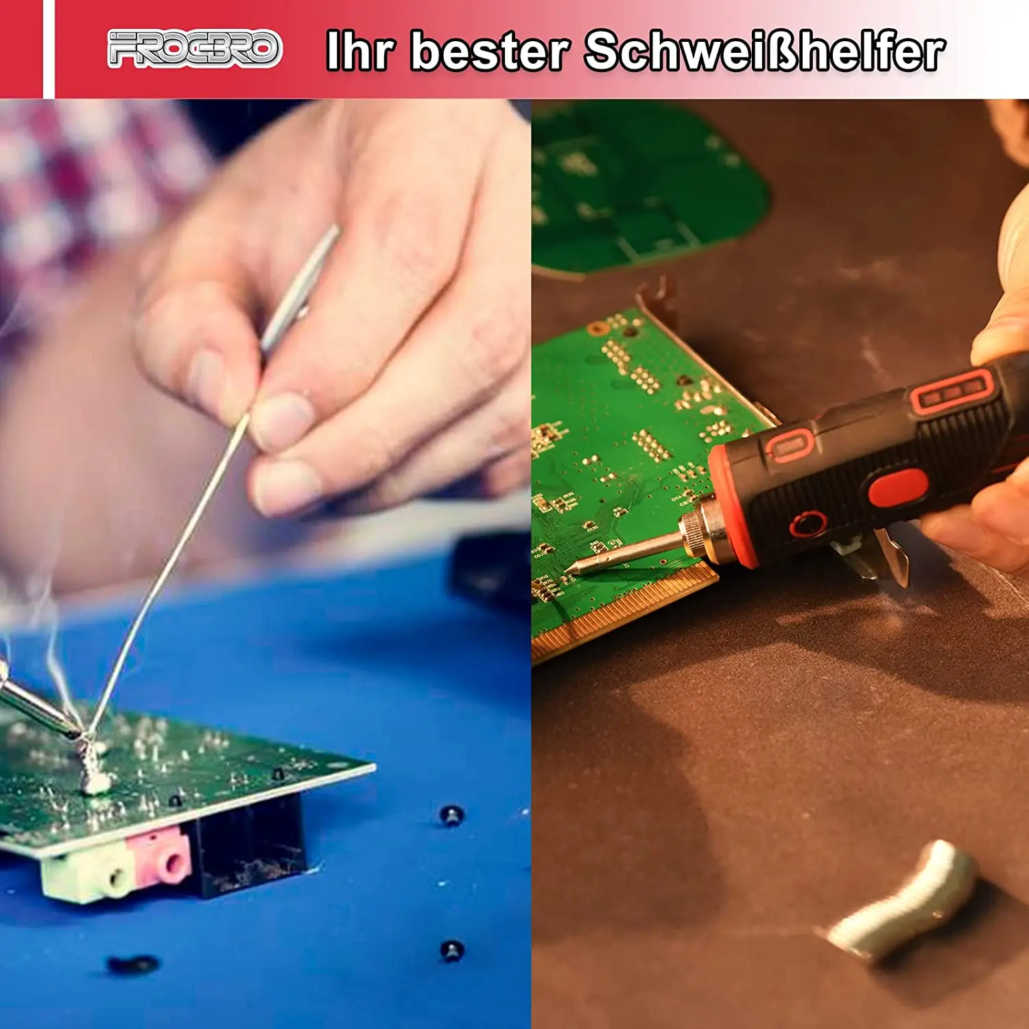 FrogBro 11W 배터리 납땜 인두 2500mAh 충전식 납땜 도구 키트 전문 안전 전자 용접 장치