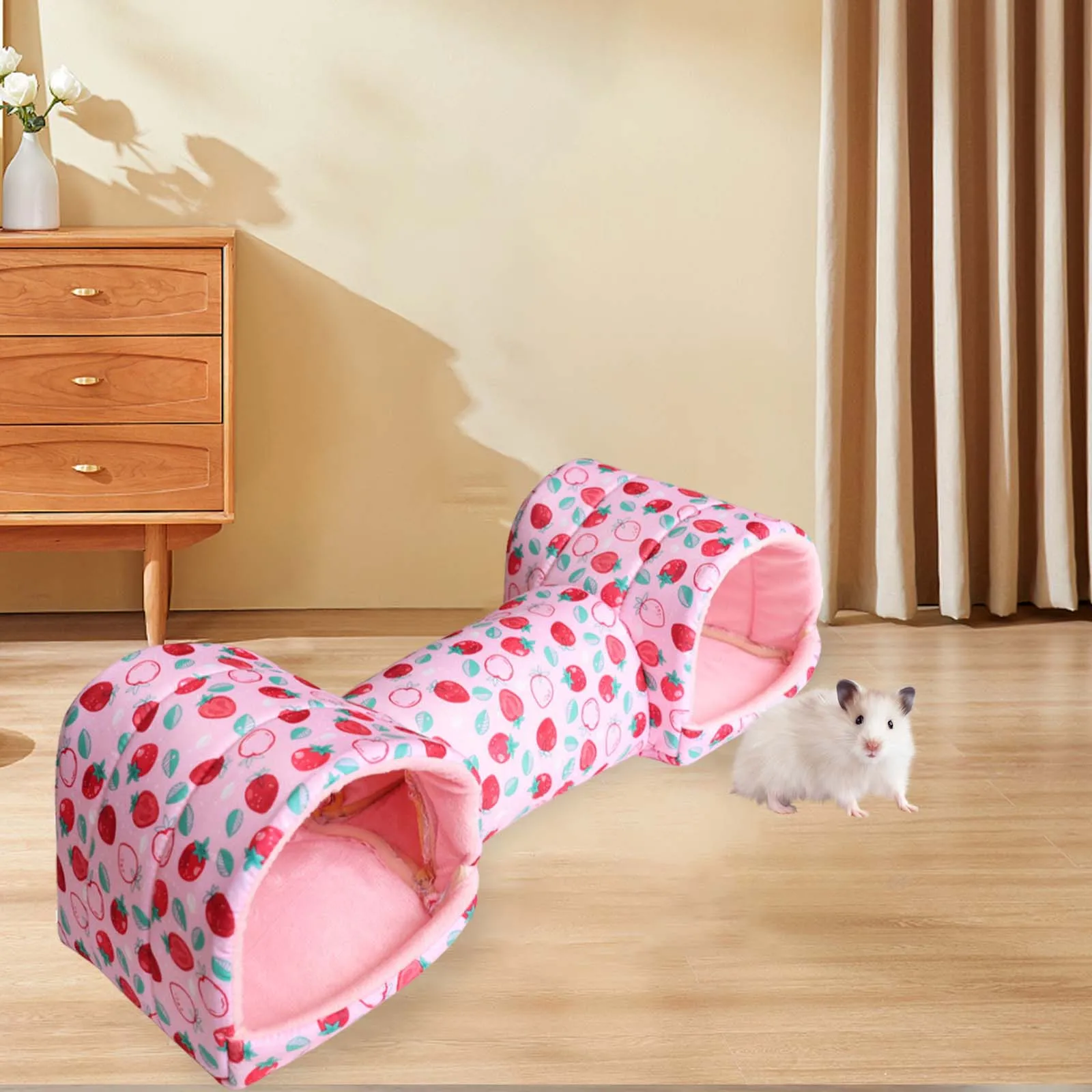 Hamster Hideout Sleeping Hideaway Tube Amusement Resting Guinea Pig Tunnel and Bed for Small Pets Mice Squirrel Ferret Hedgehog