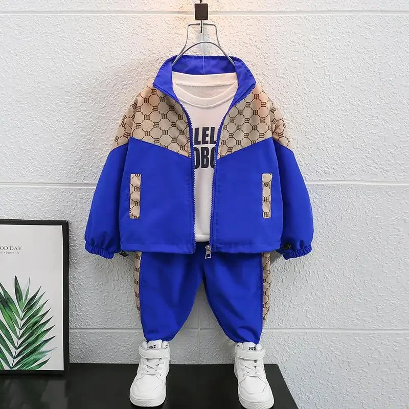 

Spring Autumn Children Tracksuits Baby Boy Clothes Sets 2-10Years Toddler Kids Cotton Zipper Coat+Pants 2Pcs Boys Sports Set