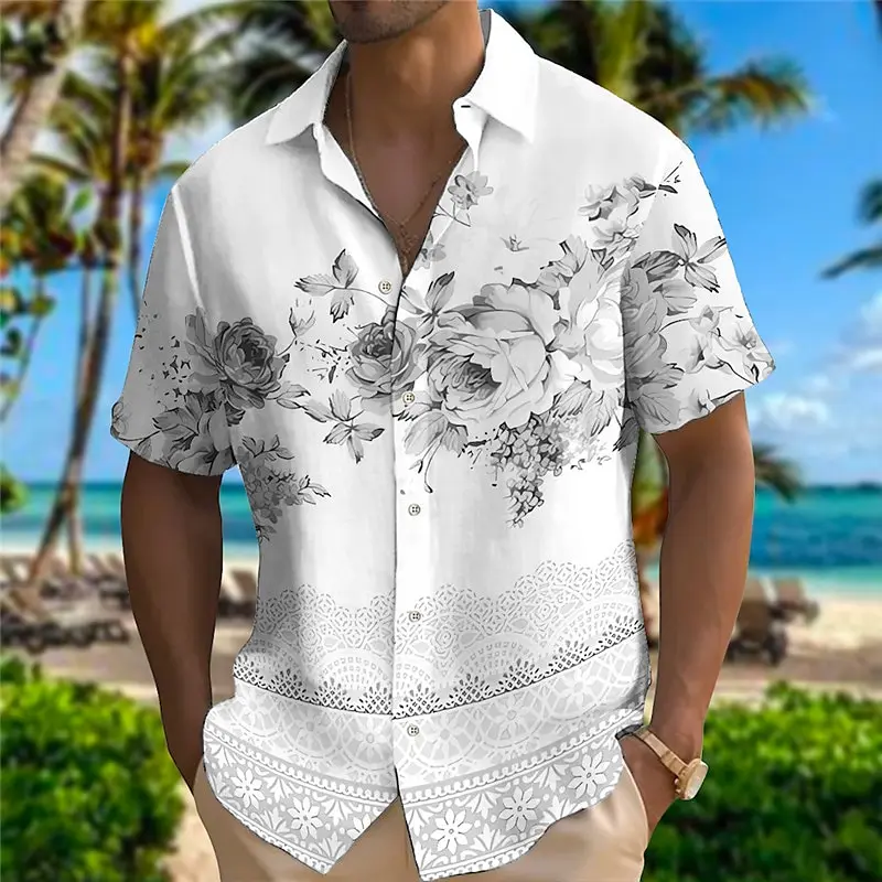 Men's Shirt Summer Hawaiian Parrot Lapel Outdoor Street Short Sleeve Fashion Comfortable Streetwear Fashion Designer Soft Breath 4