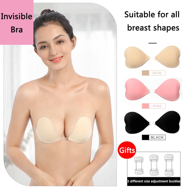 Cheap Silicone Push Up Bra Self Adhesive Strapless Invisible Bra Nipple Pads  Womens Sexy Breast Lift Invisible Silicone Bra