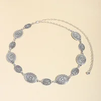 Chaîne de taille en métal pour femmes, accessoires de style rétro, cercle décoratif sculpté, ceinture, accessoires de style haut 4