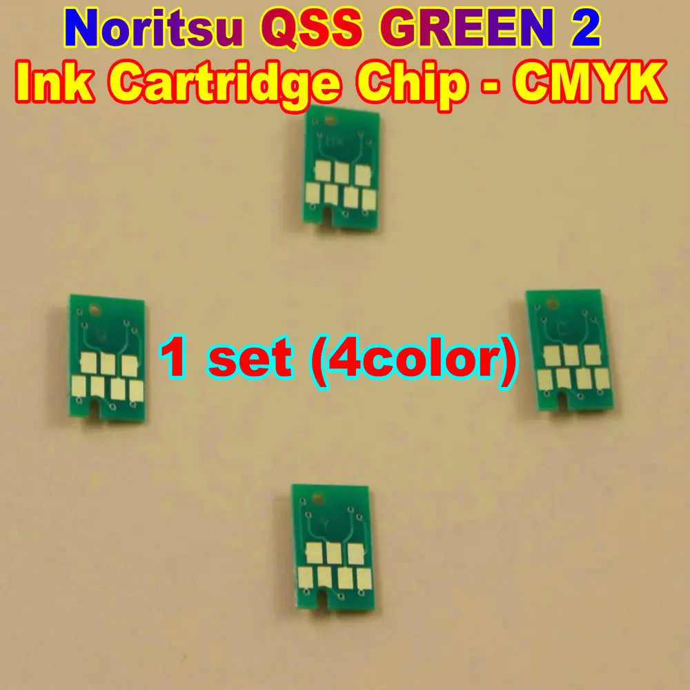 

Чип картриджа QSS с зелеными чернилами для Noritsu, чип картриджа для Noritsu QSS GREEN 2, одноразовые чипы для одноразового использования CMYK