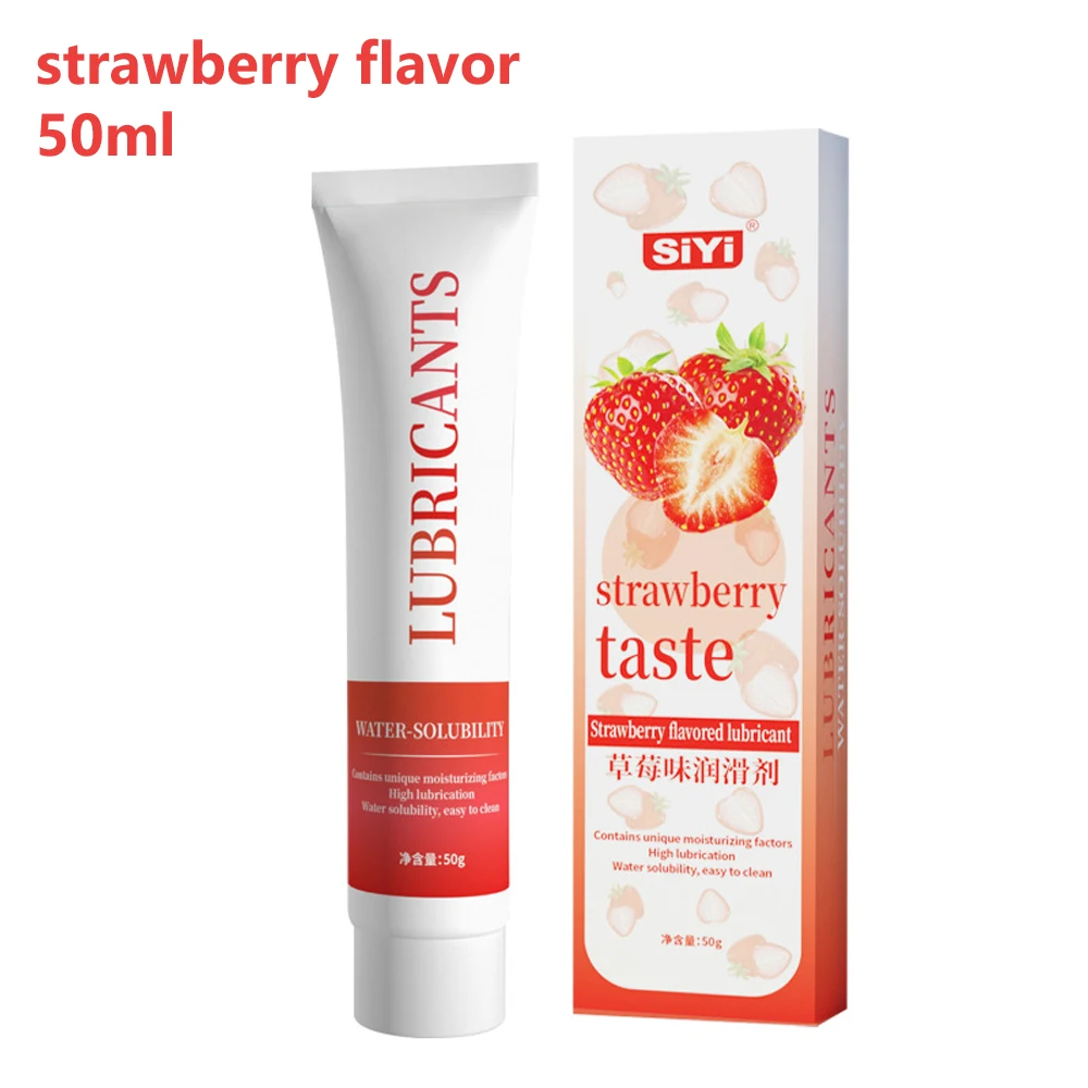 Sexual lubricants Strawberry Fruit Flavor Lubricant Lube Water Based Lubricant for Oral Sex Anal Sex Vagina Sex Masturbation 50g