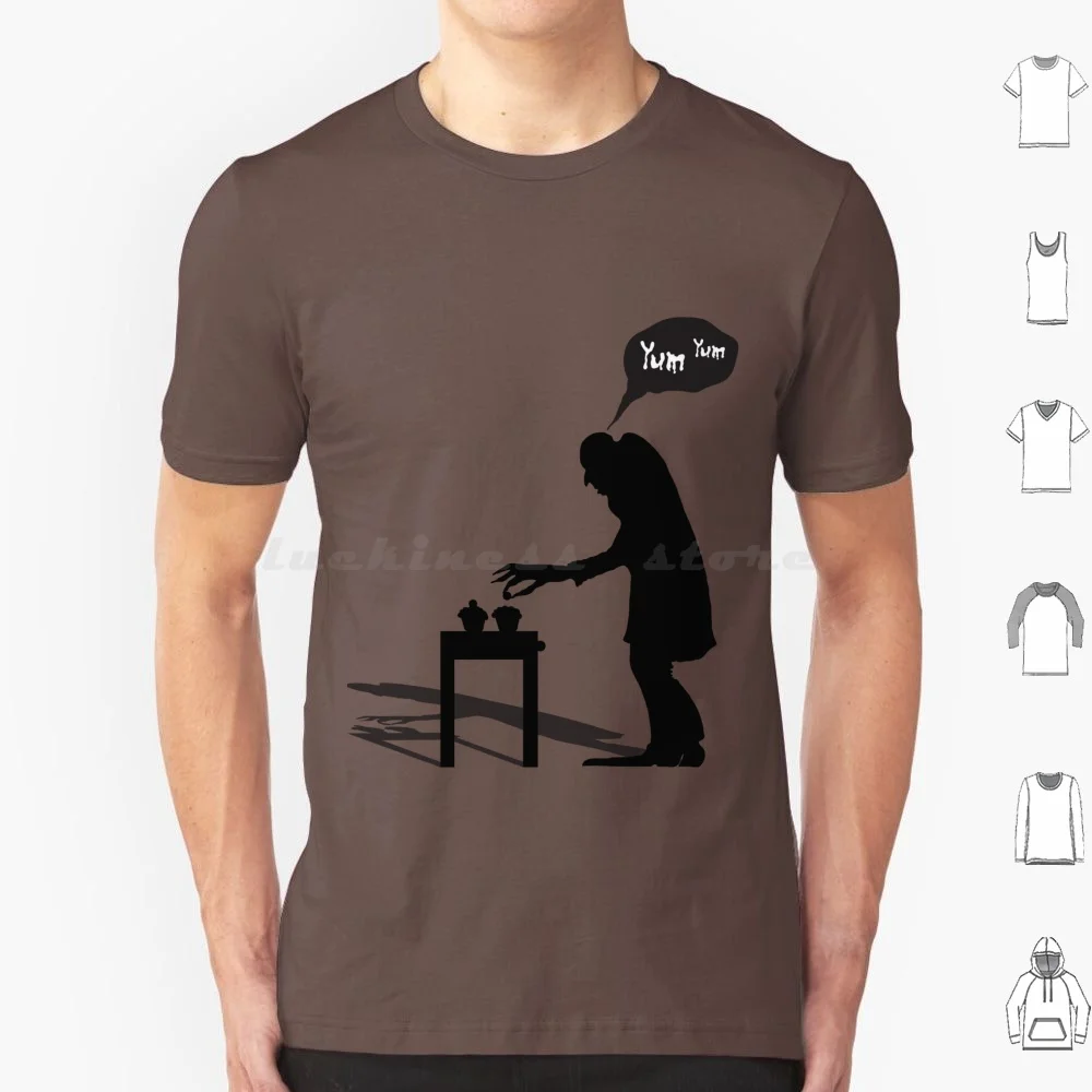 Yum Yum T Shirt 6Xl Cotton Cool Tee Cup Cake Dracula Humoristic Movie Nosferatu Parody Yanmos Yum Yum Film Yanmos Cozy