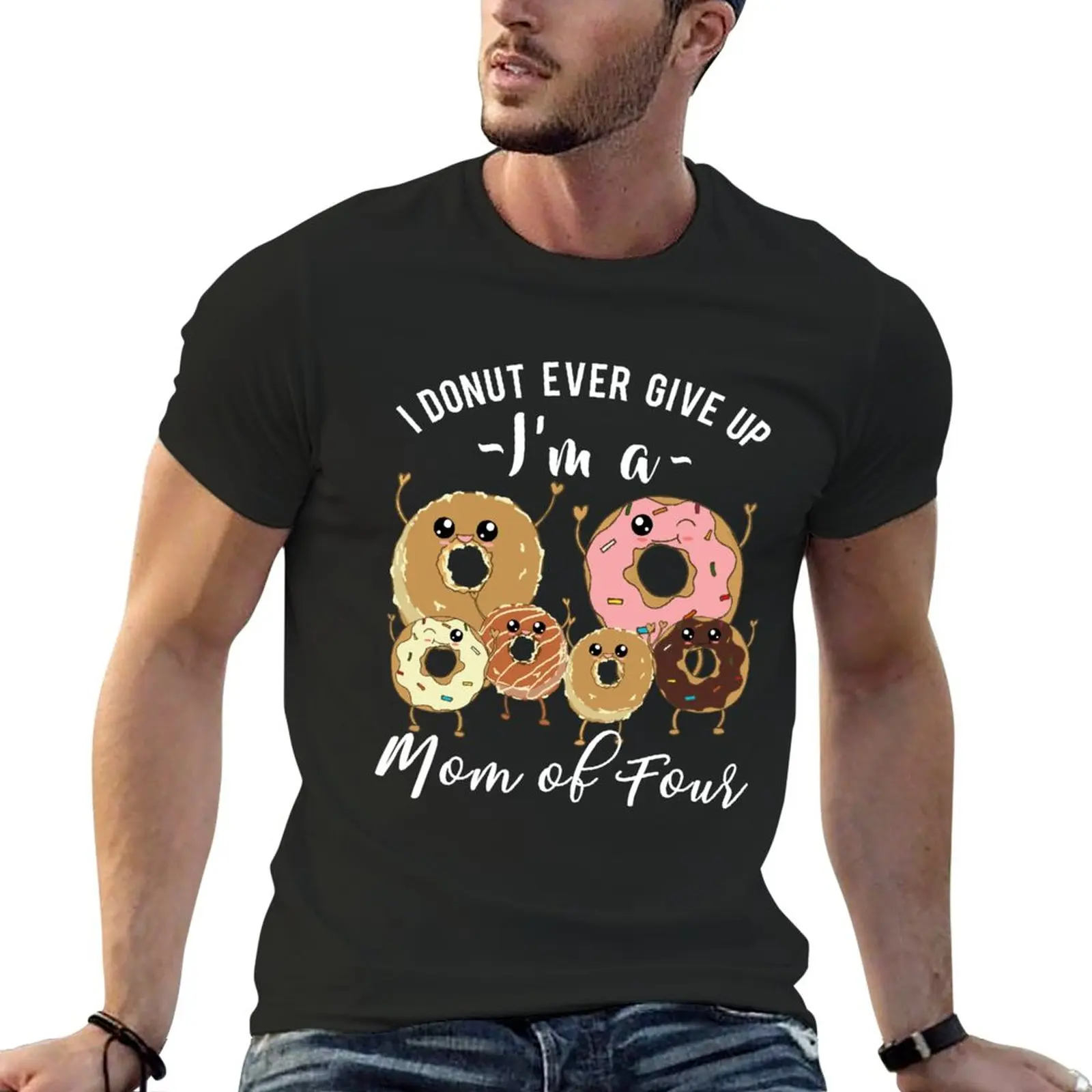 

Mom of Four Mother's Day Donut T-Shirt customizeds cute clothes plain customs men t shirts