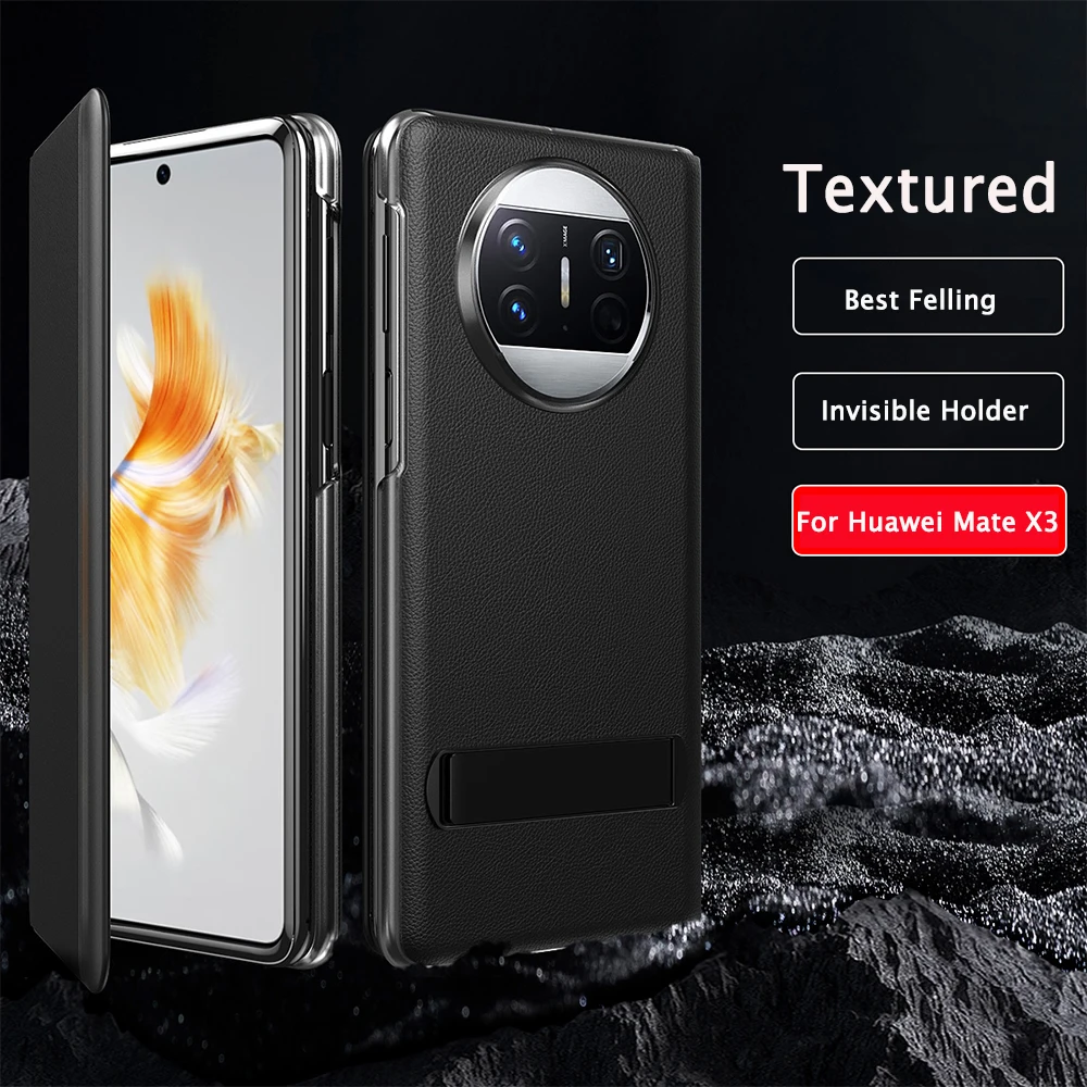 

Роскошный чехол-книжка для Huawei Mate X3 mateX3, силиконовый кожаный регулируемый кронштейн для Huawei Mate X3, полностью противоударный чехол-накладка