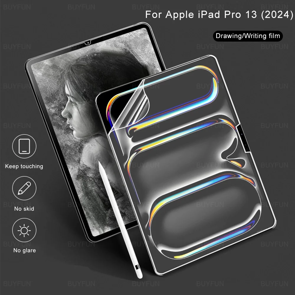 IPad Pro 13 2024 드로잉 매트 필름, iPad Air 11 in Pro13 7th 5th Air13 6th 필기 용지 화면 보호대, 2 개 