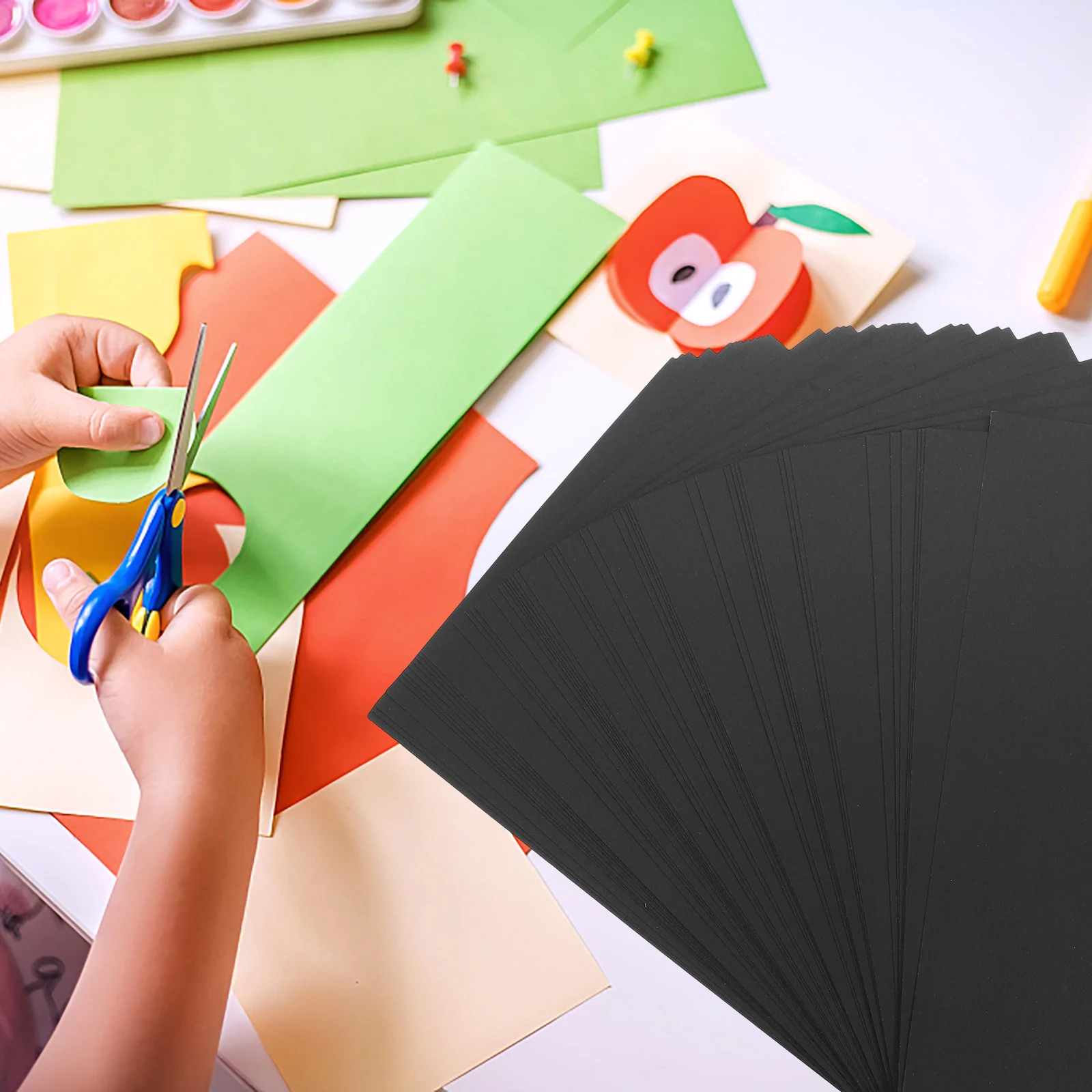 검정 골판지 주식 드로잉 용지 A4, 카드스톡 인사 그림 포장용, 50 매