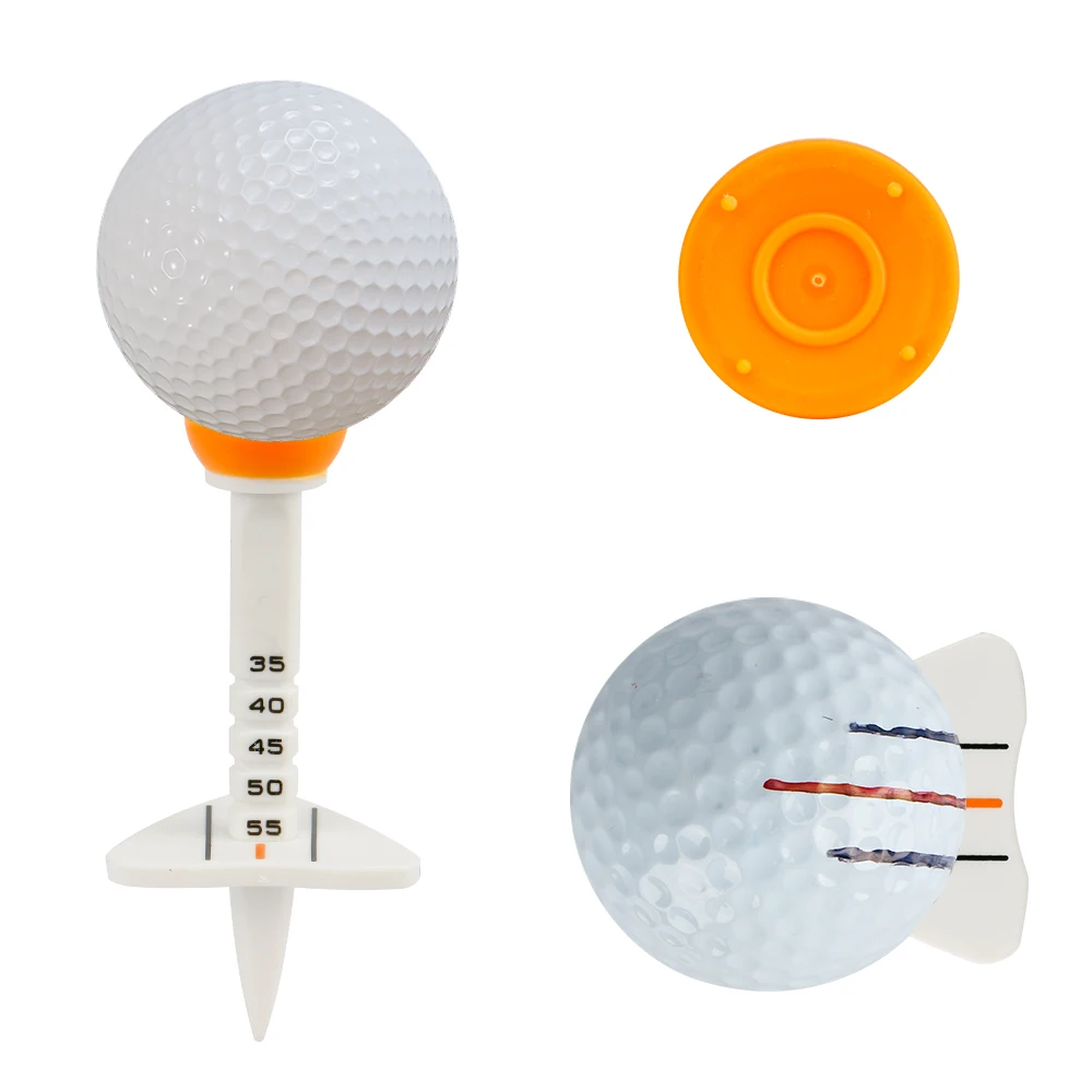4pcs Golf Limited Tees Sets, Including 4pcs Golf Tees, Limited Card Slot Ball Position Markers, Plastic Anti-slip Golf Tees 2