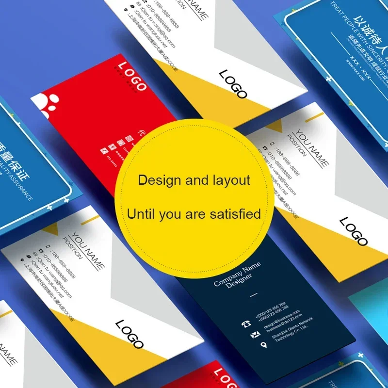 100PCS Cheap Business Card Full Color Double-sided Printing Business Card 300GMG Paper 9*5.4cm