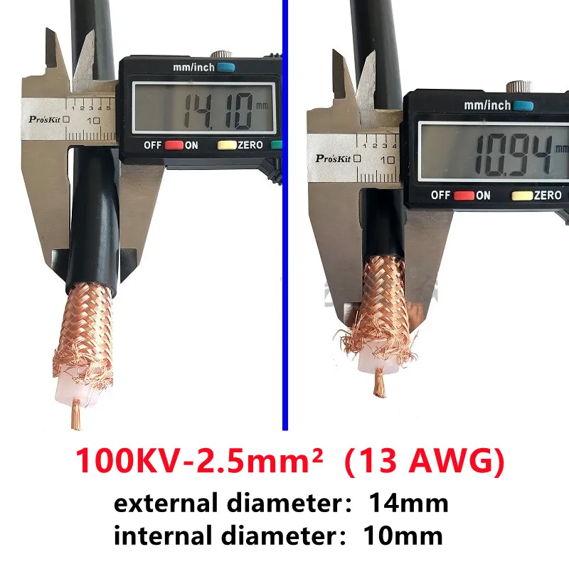 PE 정전기 먼지 제거 고전압 케이블, 분진 제거 스프레이, 고전압 차폐 케이블, 20-150KV, 17-9 awg, 120, 50KV DC