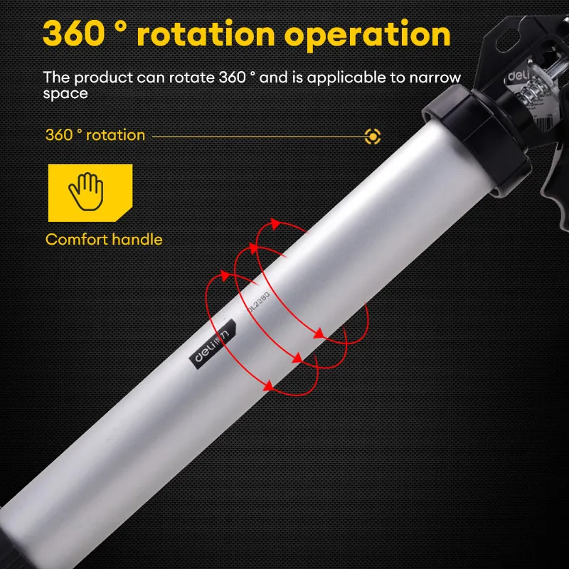 Deli Caulking Gun Adjustable Hand Caulk Gun Anti-dripping Regulating Sealant Silicone Comfort Grip Caulking Tool For caulking gun