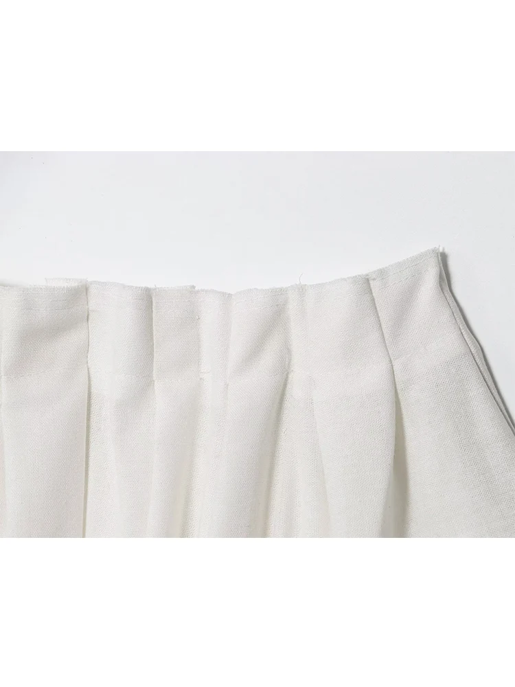 TFMLN Elegant Ladies Slash Neck Loose Party Dress Fashion White Draped Beach Holiday Dress Women Casual Loose Sleeve Dresses