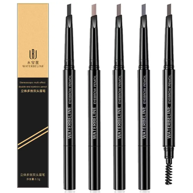 Double-Ended 5 Colors Eyebrow Pencil Natural Non-fading Waterproof Long-Lasting Filling And Outlining Eyebrow ﻿
