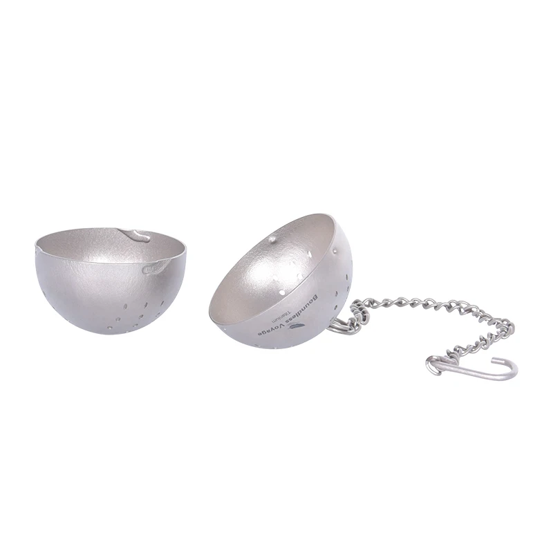 Tea Strainer Tea Ball Filter Mesh Titanium Cutlery for Outdoor Travel Camping portable tableware titanium tableware