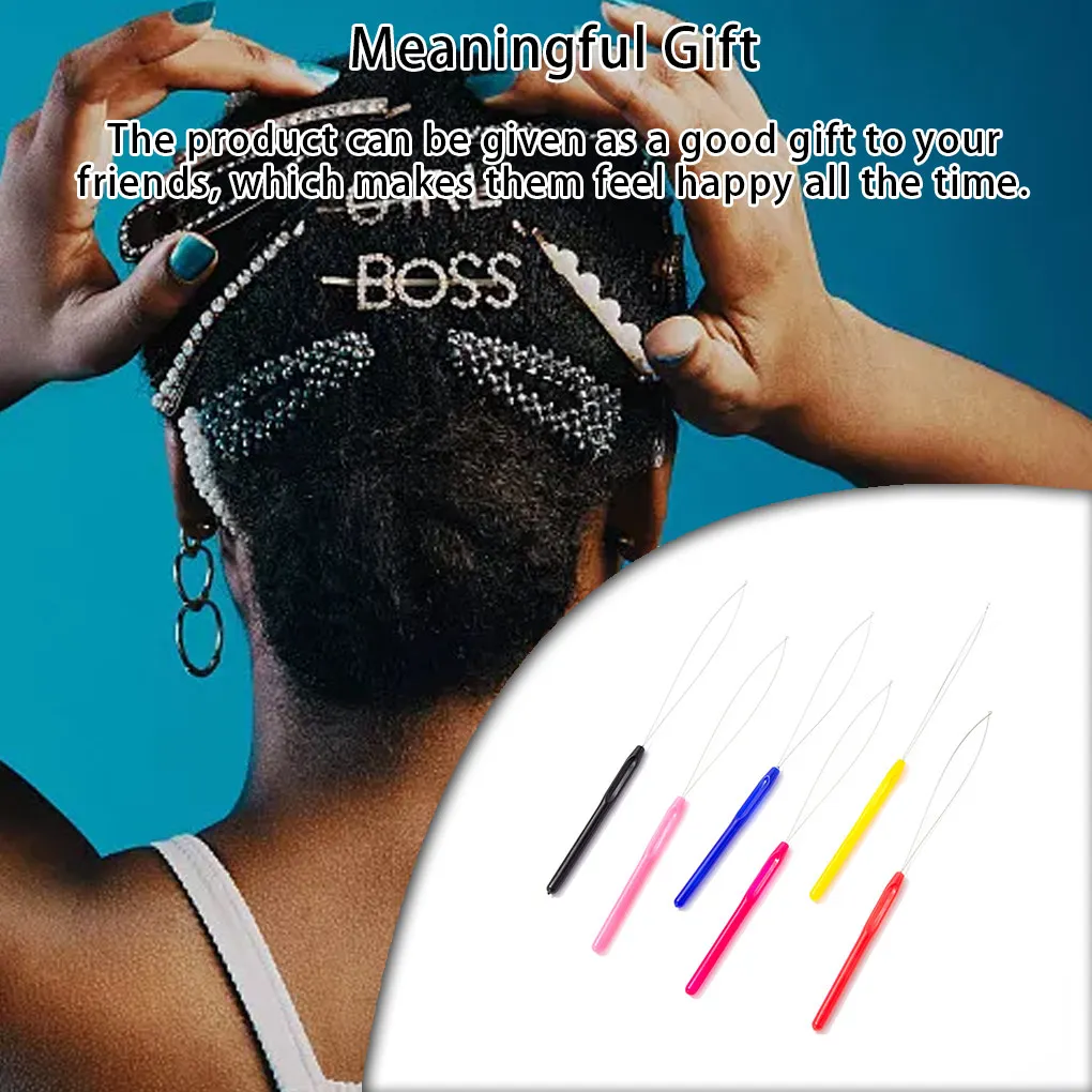 Beads Loop Pulling Needle Plastic-Handle Extension Threader Ring Needle 4