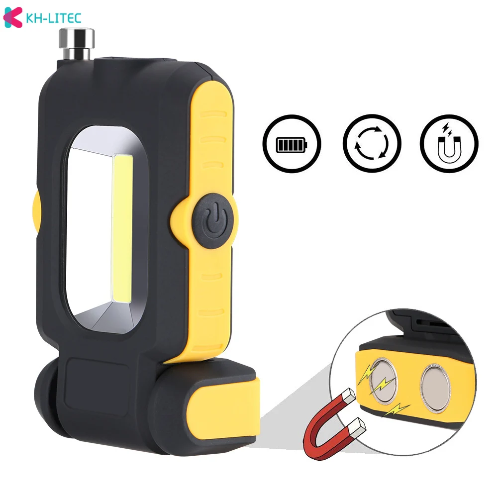 

COB LED Flashlight 3 Modes Battery Operated Working Lamp Strong Magnet Mini Work Light Portable Camping Lantern LED Torch Lamp