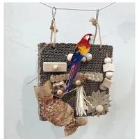 Parrot toy bird toy decompression venting toy cardboard tear bite bite grinding mouth tear toy palm leaf nut 1
