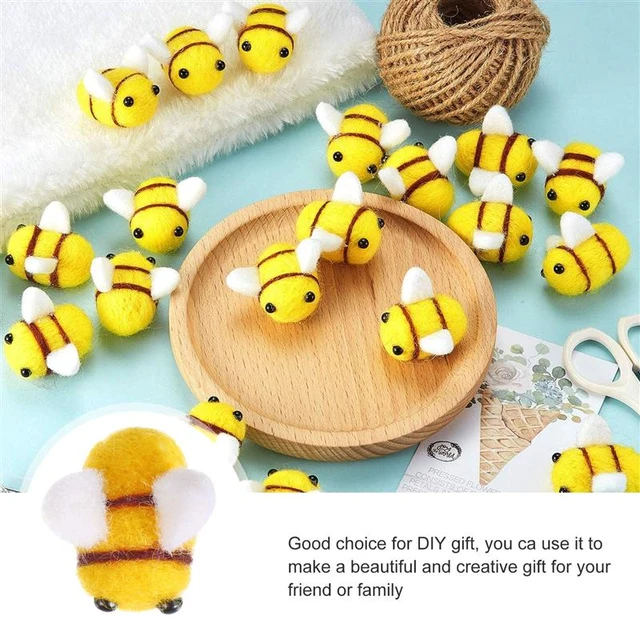 10pcs Wool Felt Bees Decorations DIY Mini Bees Crafts Bee Decorations  Costume Accessories 