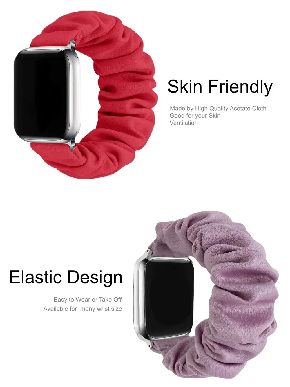 Scrunchie حزام ل سوار ساعة يد آبل 42 مللي متر 45 4...