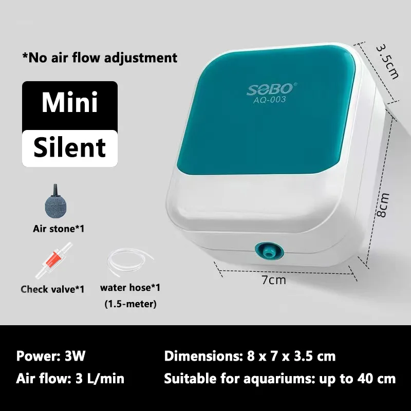 조용한 수족관 산소 공기 펌프 어항 조절 가능한 공기량 고출력 산소 발생기 공기 압축기 에어레이터 220v