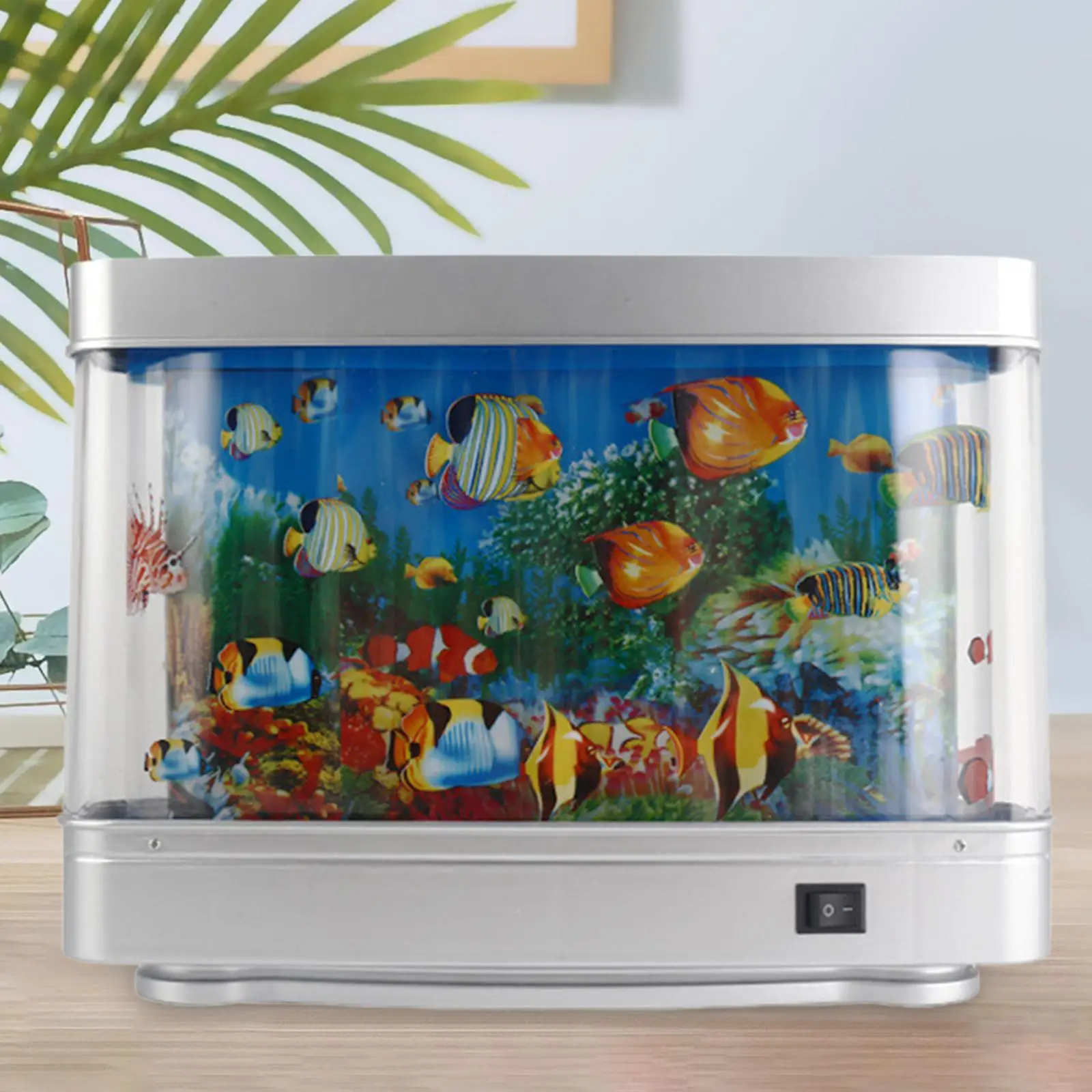 ♥アンティーク風、天然石ムードランプ 水族館ムードランプ ナイトライトビュー 動く人工トロピカル風景