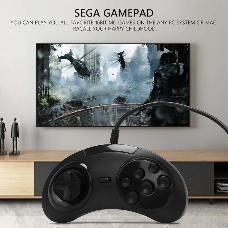  е  6 Ű Usb  Ʈѷ е, Sega Genesis / Md Pc / 2 Y1301 / Mac ް ̺  öƽ