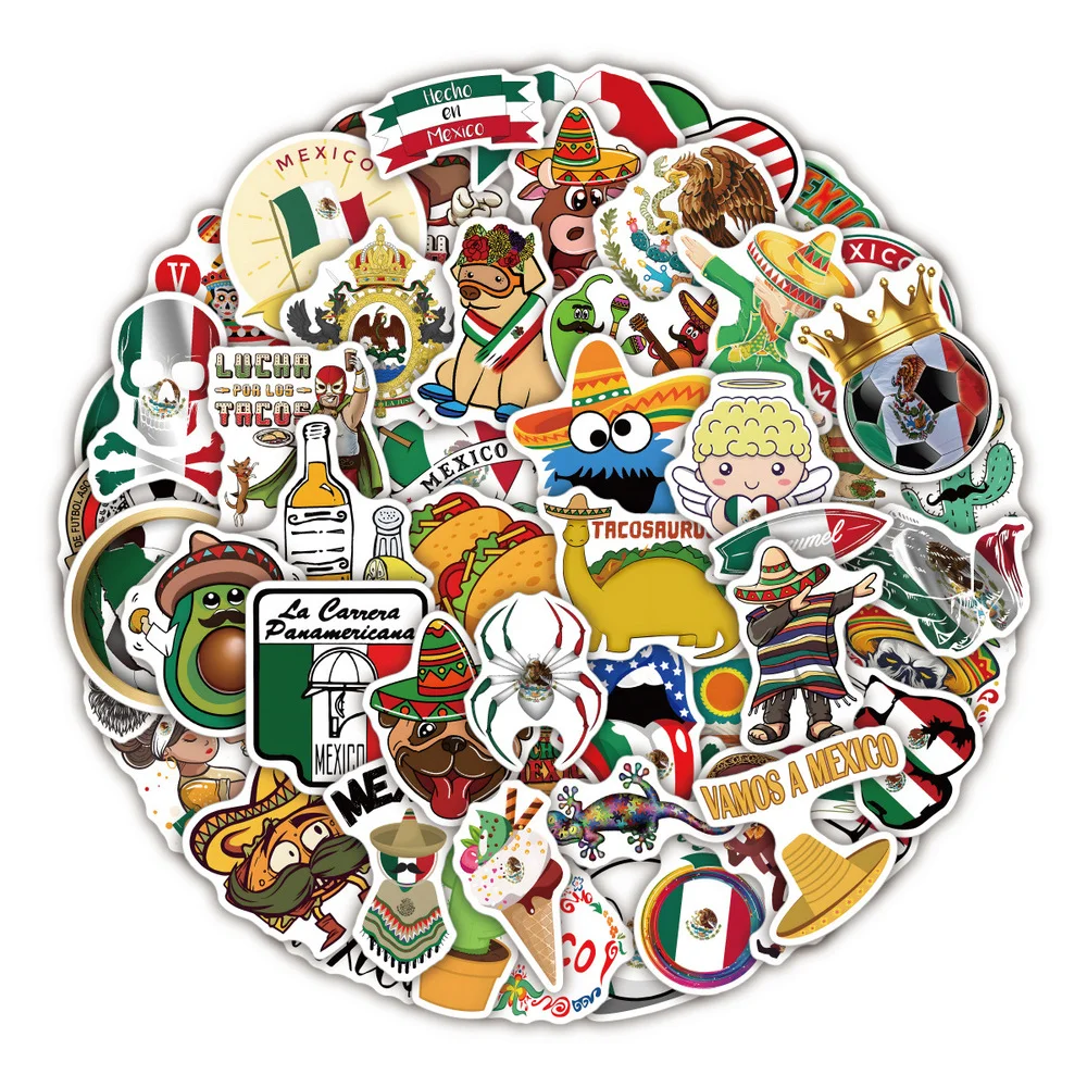 Autocollant Graffiti Style Mexicain, 50/60/100/120 Pièces, pour Valise,  Carnet, Réfrigérateur, Boîte à Eau, Tasse, Casque, Vente en Gros -  AliExpress, image size:1000x1000