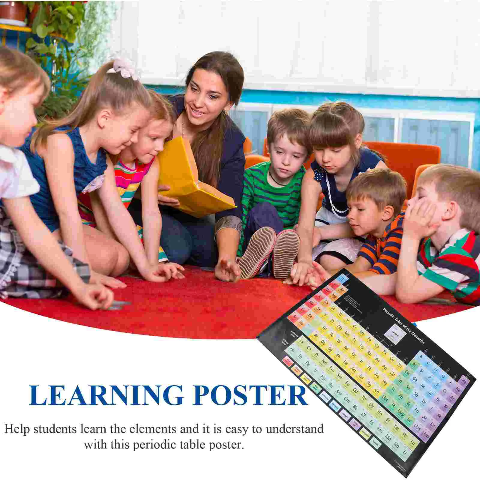 Table of Elements Science Classroom Decoration School Poster Laminated Chemistry Chart for Silk Cloth Chemical
