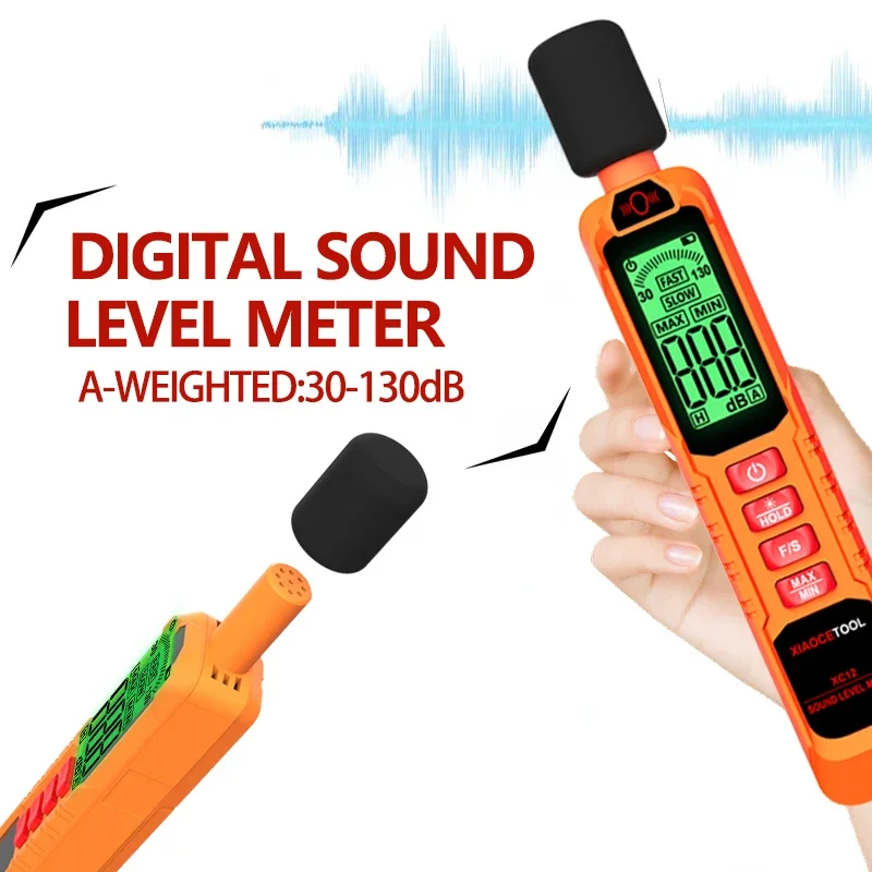 Enhanced Digital Sound Level Meter for Environmental Monitoring, 30-130dB Range