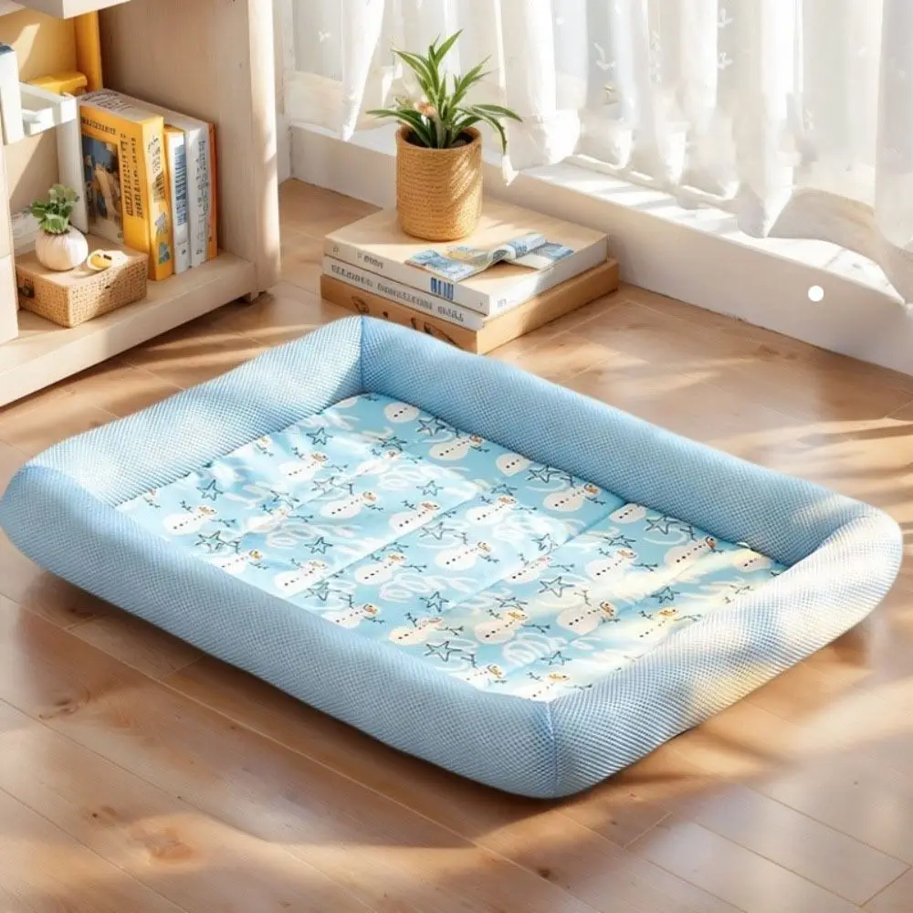 Square Cooling Puppy Bed Breathable Soft Dog Sleeping Pad Neck-protecting Dirt-resistant Pet Cooling Mat for Dogs Cats 5 - Bastet Square Cooling Puppy Bed Breathable Soft Dog Sleeping Pad Neck-protecting Dirt-resistant Pet Cooling Mat for Dogs Cats 5