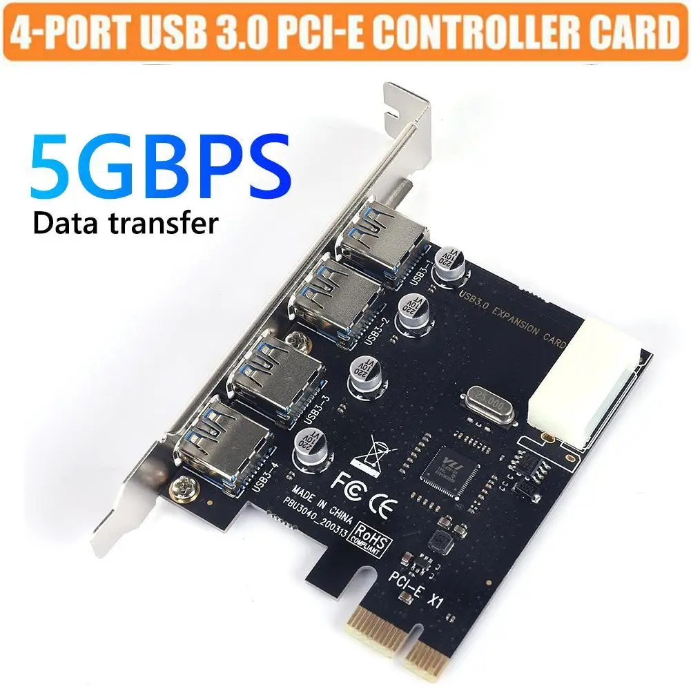 Interface Extension Protection Card Computer Notebook PCIE Expansion Card 4 Ports PCI Express High-speed Computer Adapter