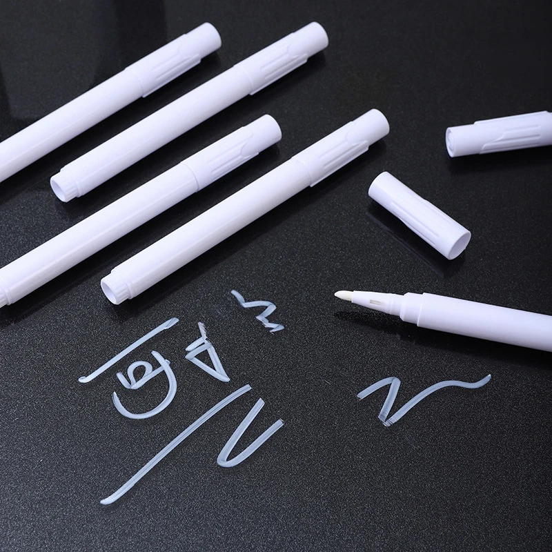

2Pcs White Liquid Chalk Marker Pen Used On Glass Windows Chalkboard Art Supplies Erasable Blackboard Pen Dust-Free Chalk