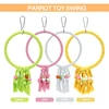 Pet Parrot Birds Cage Toy Parrot Cotton Rope Circle Ring Stand Chewing Bite Hanging Swing Climbing Play Toys 5