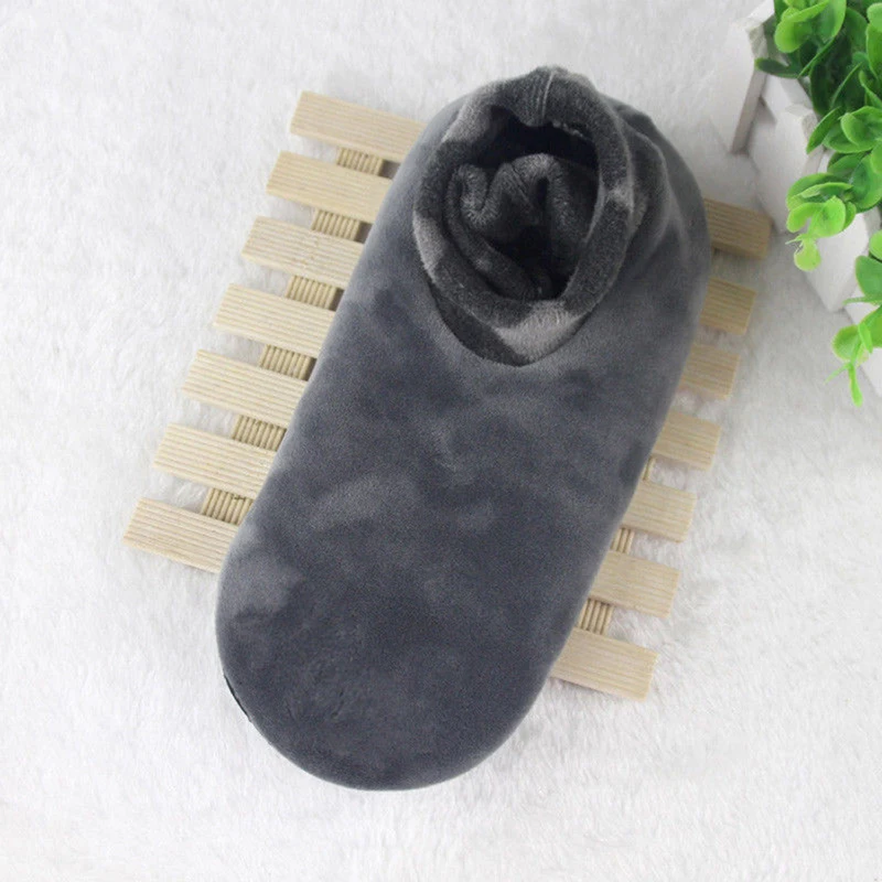 1 çift erkek kadın yumuşak polar çorap kalınlaşmak kış sıcak çizme çorap 4 renk elastik kaymaz kapalı kat çorap terlik