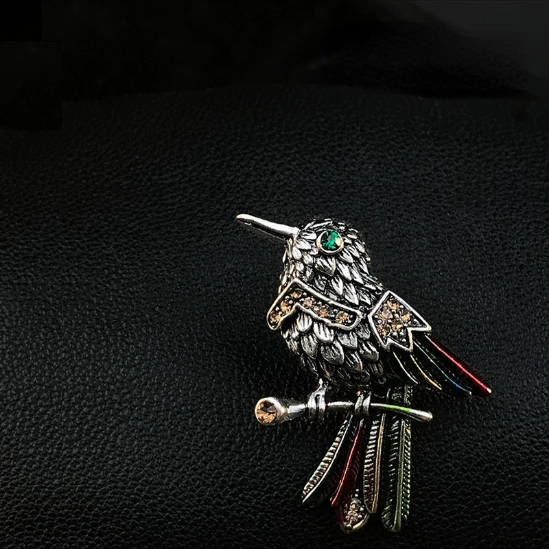 Exquisite Retro Bird Brooch Pin High-End Pin Man and Women Brooches Small Animal Accessories Rhinestone Jewelry Suit Badge Pins