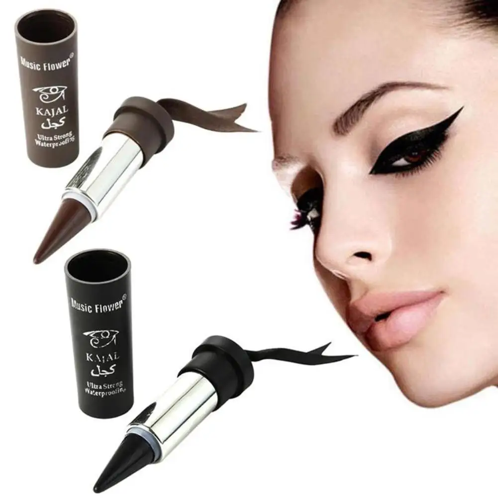 Women Smoky Eyes Eyeliner Pencil Waterproof Sweat Lasting No Blooming Solid Thick Black Bold Eyes Gel