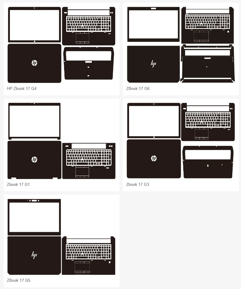 HP Zbook 17 G6 G5 Zbook 17 G4 G3 Zbook 17 G2 G1 17인치 풀 바디 노트북 비닐 데칼 커버 스티커 보호 필름