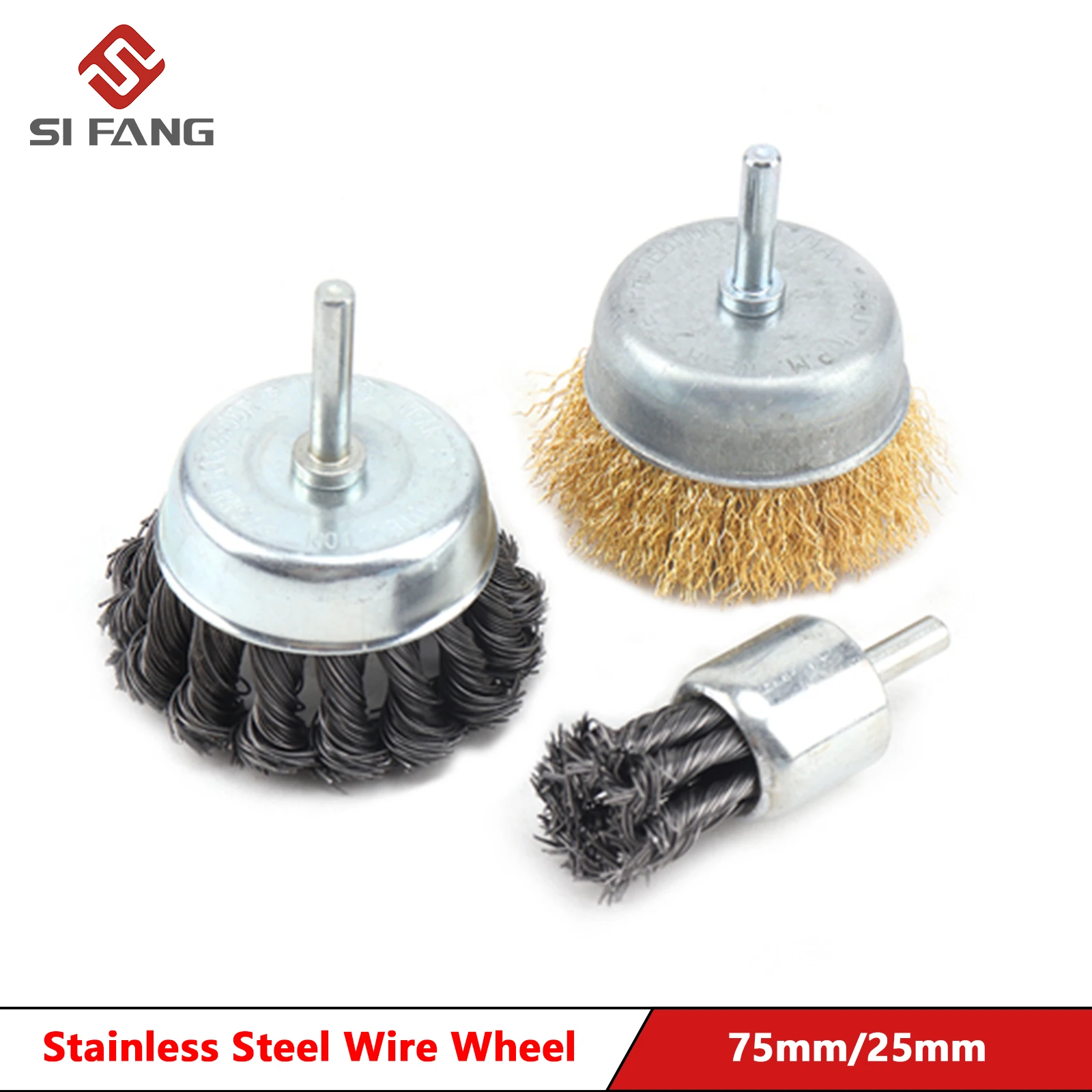 Twist Knot Wire Wheel Brush for Drill Crimped Cup Wire Wheels Brush Set for Metal Surface Cleaning Derusting Deburring