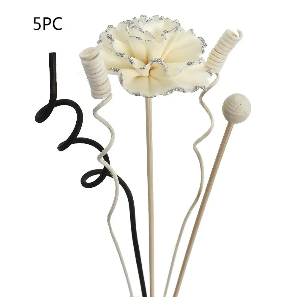 Home Fragrance Products 5/6/7pc Rose flower Rattan Sticks Fireless Reed Diffuser Ornaments
