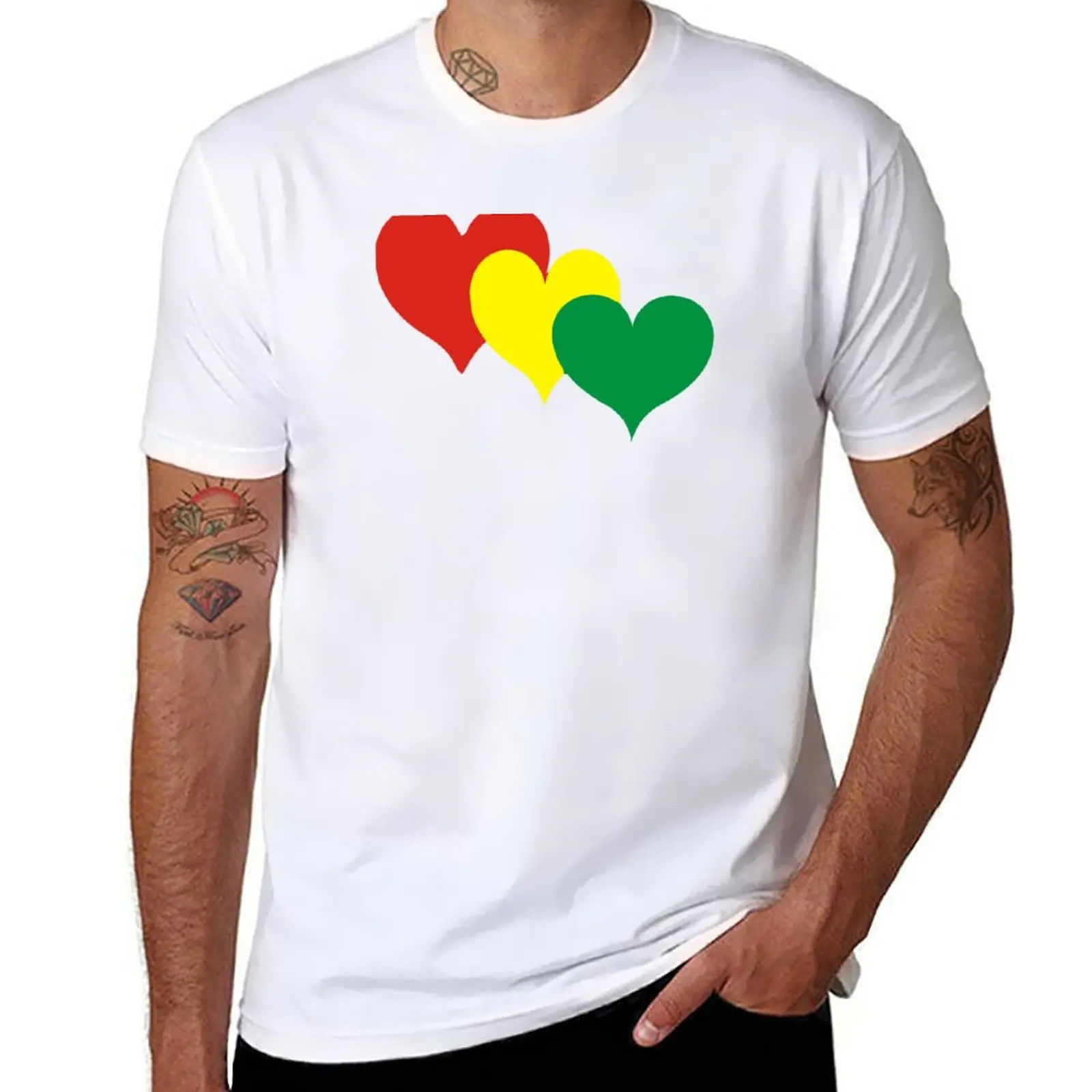

New RASTA HEARTS T-Shirt animal print shirt for boys quick-drying t-shirt big and tall t shirts for men