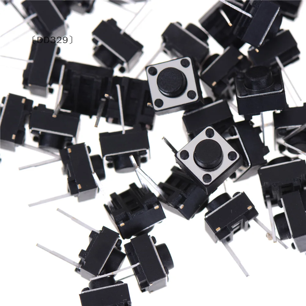 〔DD329〕100 Pcs 2 Pins Tactile Push Button Switch Tact Switch 6X6X5mm Momentary