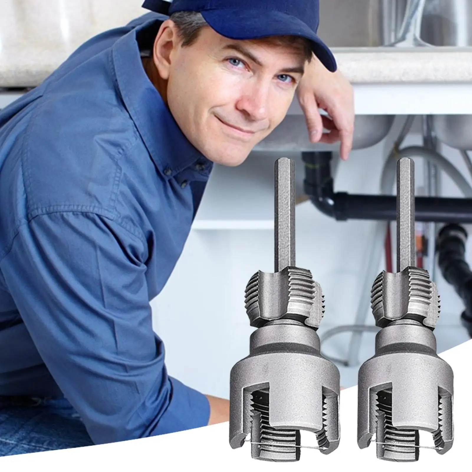 PVC Threading Tool Electric Pipe Threader External Cutter 1/2 & 3/4 Dies for Wood Hose Electric Drill Metal Craft Home Repair