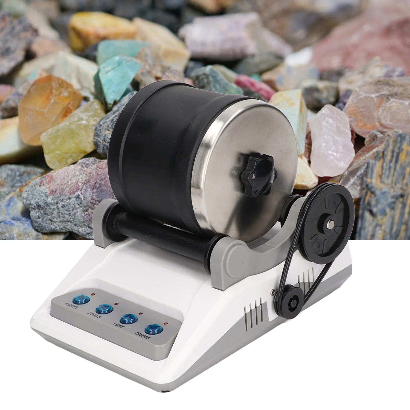 Rock Tumbler Kit DIY Electric Toy with Rough Gemstones Polishing Grits for Adult Kids 100‑240V 2