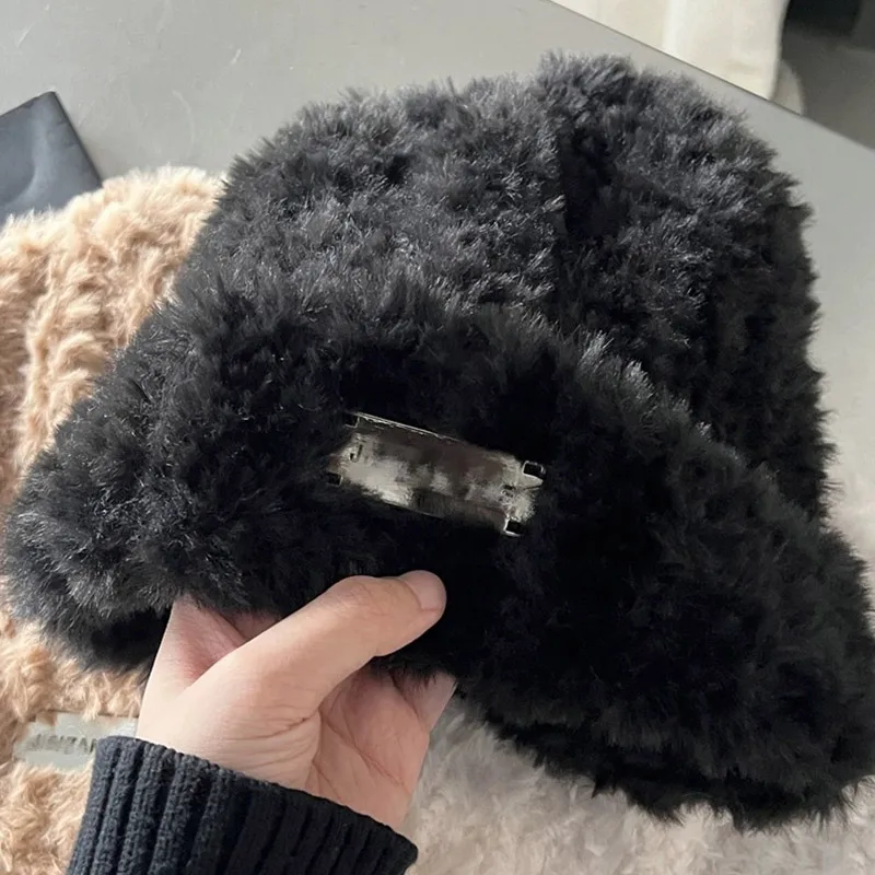 Plush Beanie Hat For Women Soft Thick Winter Knitted Warm Cap_voghion.com