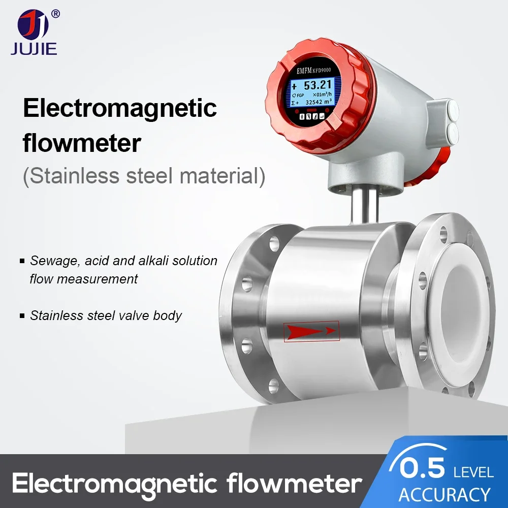 Wastewater Seawater Acid High accuracy Milk Magnetic Flowmeter Digital Water Electromagnetic Flow Meter