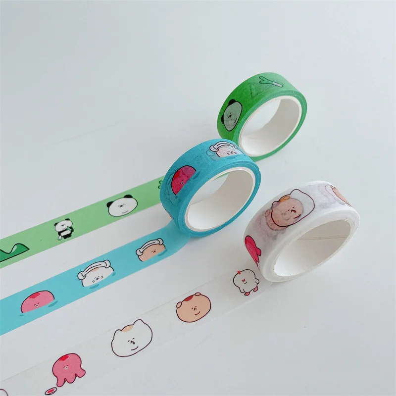 

​Ins Cartoon Panda Bamboo Octopus Washi Tape Kawaii Sealing Sticker Masking Tape Hand Account Stationery Diy Decorative Tape 5m